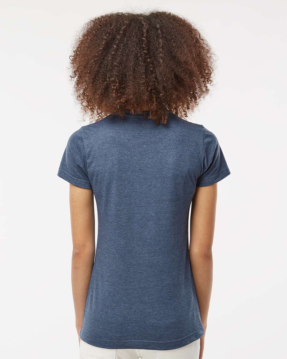 Women's Fine Jersey Classic Fit T-Shirt - OnModelBack - B20359253 - Heather Denim