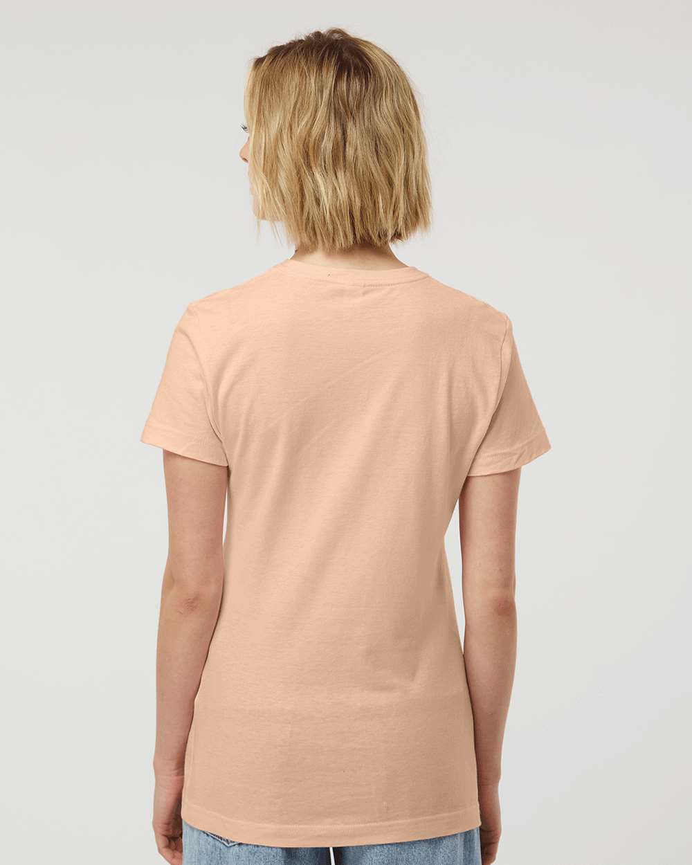 Women's Fine Jersey Classic Fit T-Shirt - OnModelBack - B20359304 - Peach