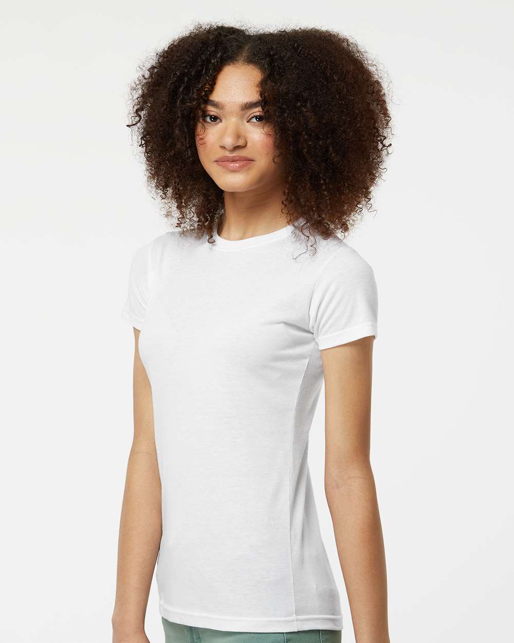 Women's Poly-Rich T-Shirt - OnModelSide - B20559002 - White