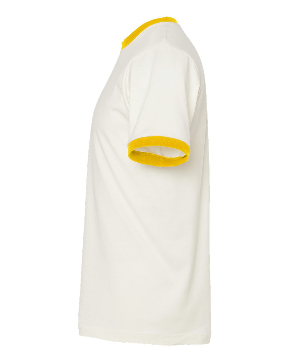 Unisex Fine Jersey Ringer T-Shirt - DirectSide - B30459122 - Vintage White/ Mellow Yellow
