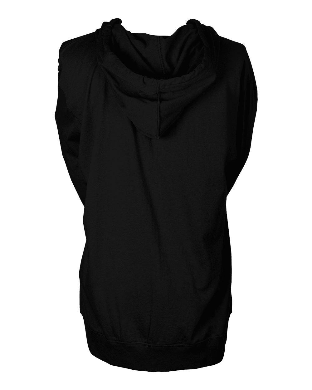 Unisex Beach Full-Zip Hooded Long Sleeve T-Shirt - Back - B30759502 - Black