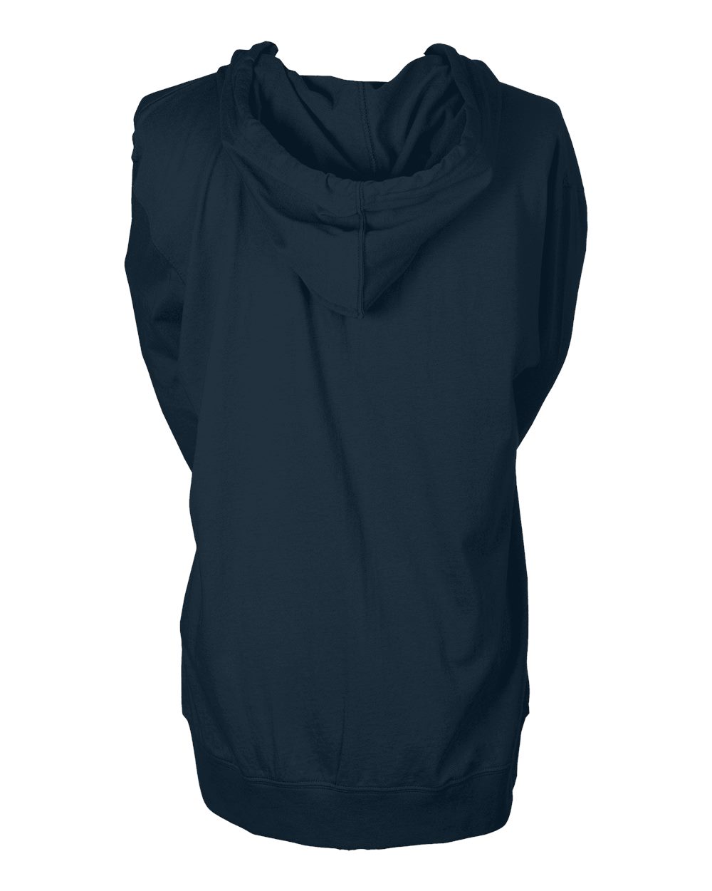 Unisex Beach Full-Zip Hooded Long Sleeve T-Shirt - Back - B30759652 - Navy