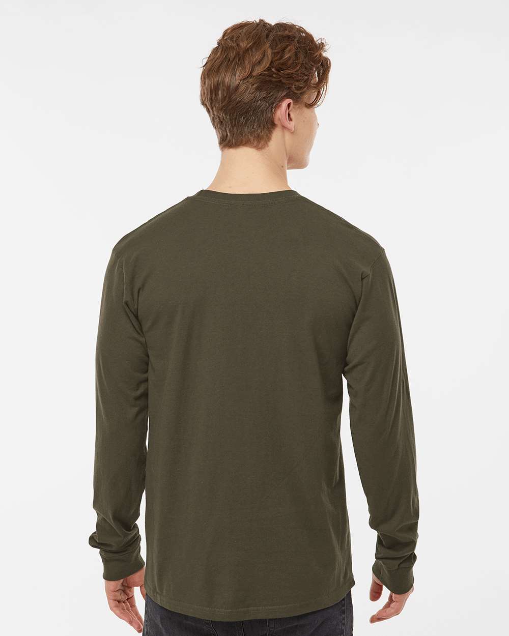 Unisex Heavyweight Jersey Long Sleeve T-Shirt - OnModelBack - B31059553 - Grape Leaf