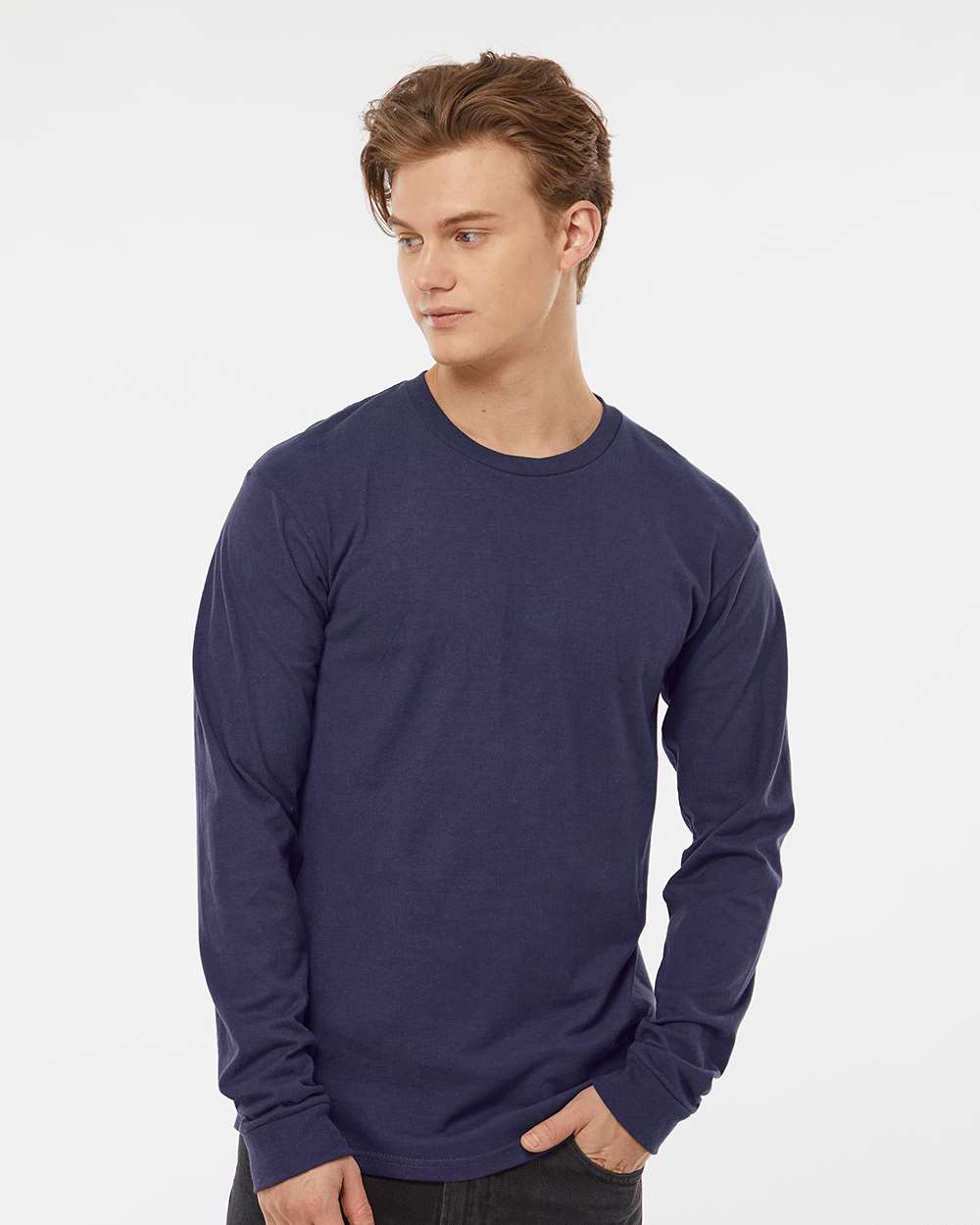Unisex Heavyweight Jersey Long Sleeve T-Shirt - OnModelFront - B31059673 - Inked India