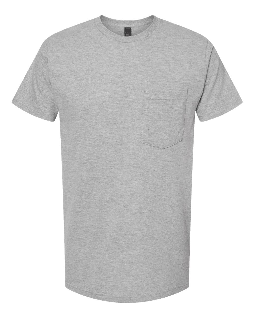 Unisex Heavyweight Jersey Pocket T-Shirt - Front - B31159093 - Heather Grey
