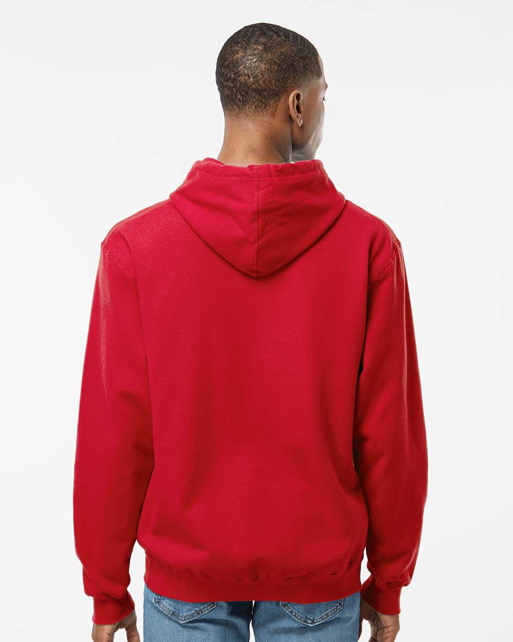 Unisex Fleece Hooded Sweatshirt - OnModelBack - B31359132 - Red