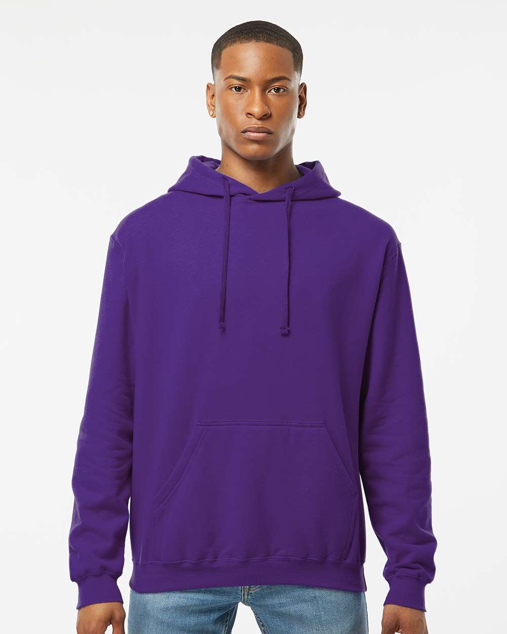 Unisex Fleece Hooded Sweatshirt - OnModelFront - B31359672 - Purple