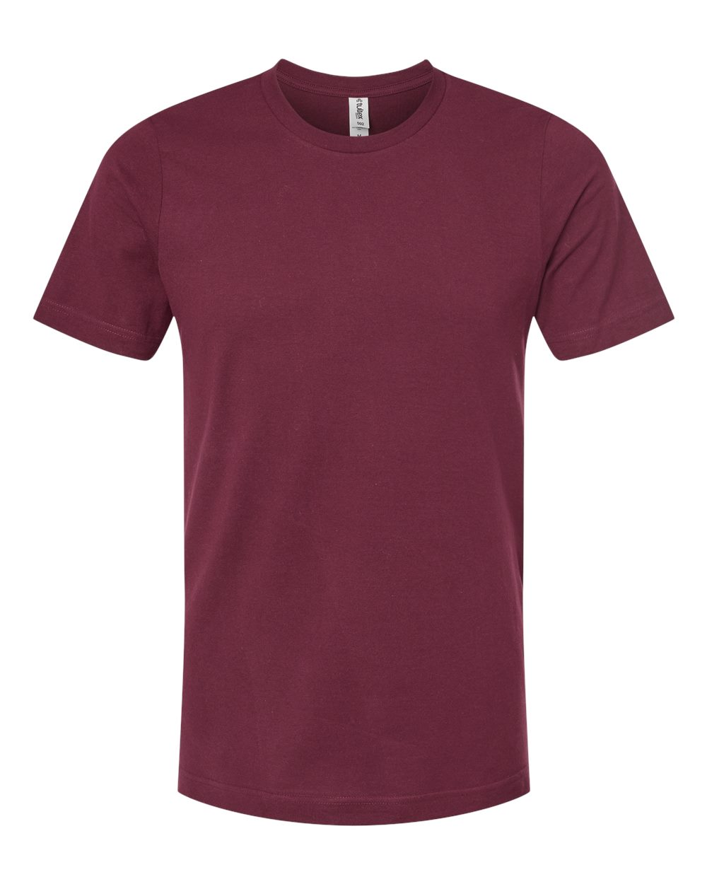 Combed Cotton T-Shirt - Front - B13659102 - Maroon