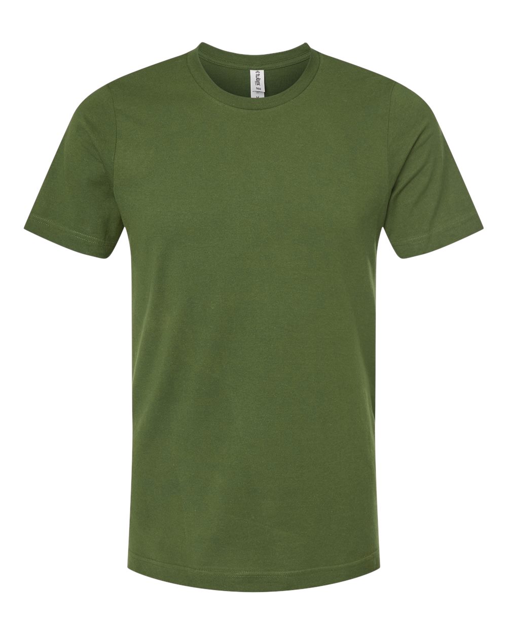 Combed Cotton T-Shirt - Front - B13659112 - Olive Green