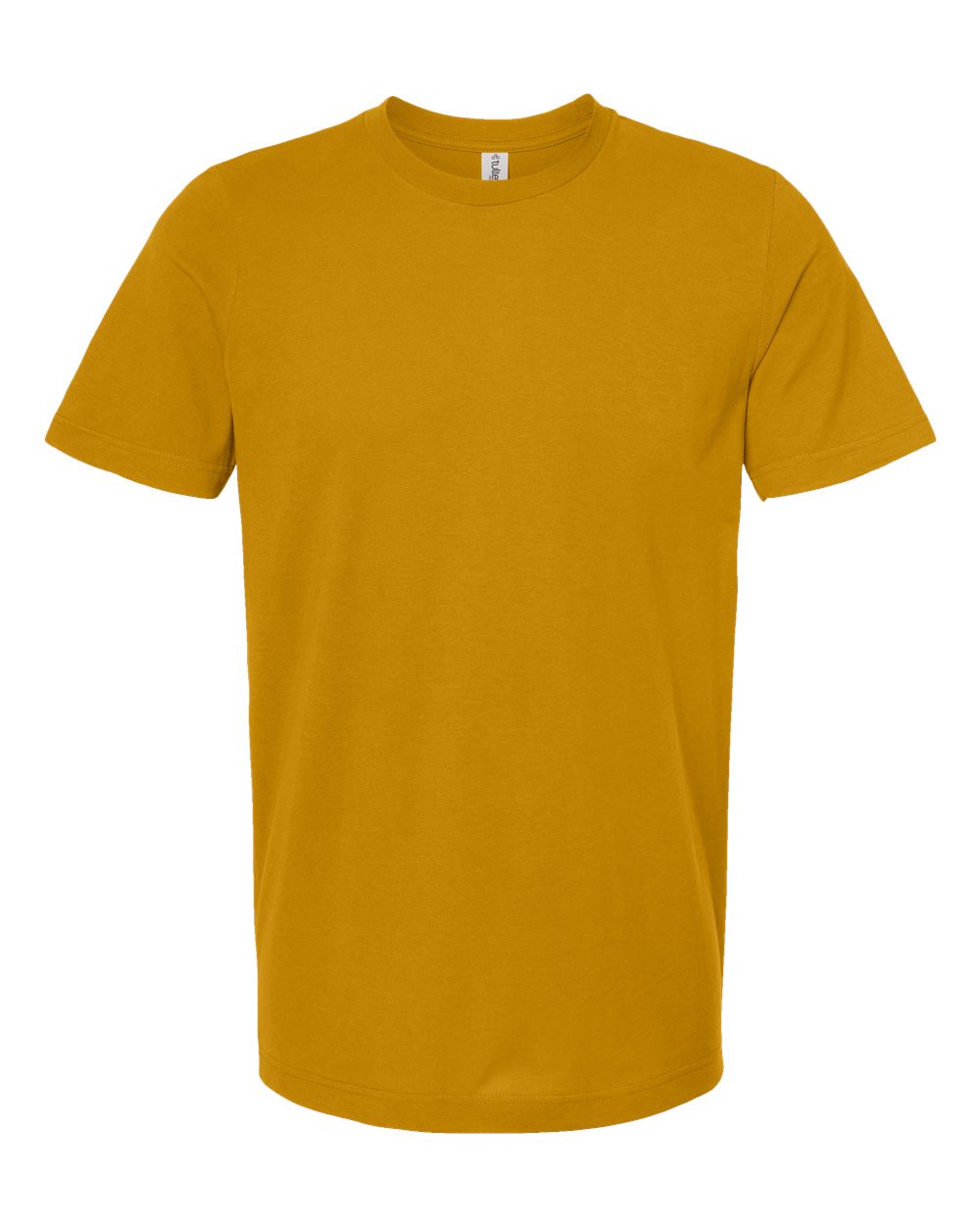 Combed Cotton T-Shirt - Front - B13659152 - Mustard