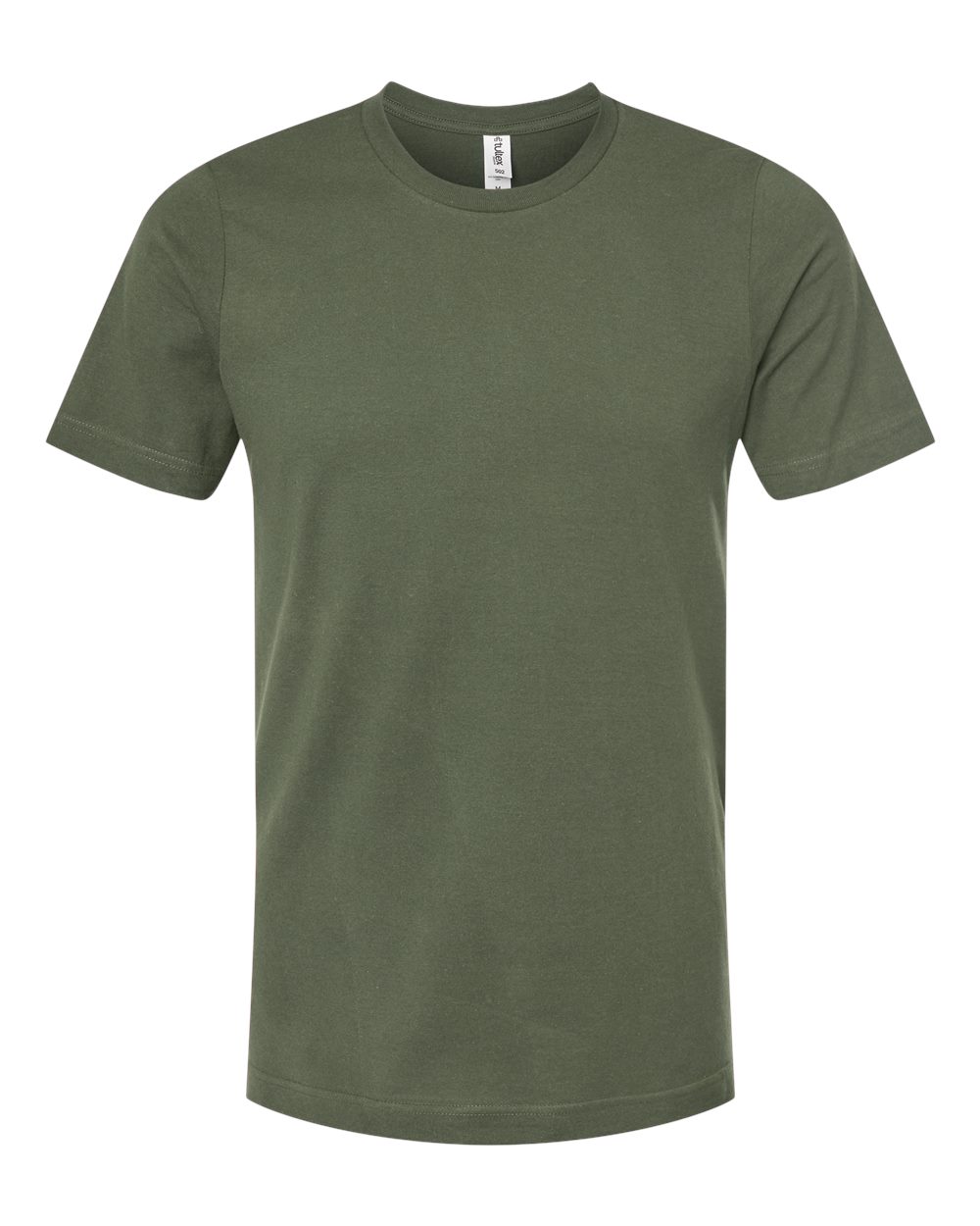 Combed Cotton T-Shirt - Front - B13659512 - Military Green