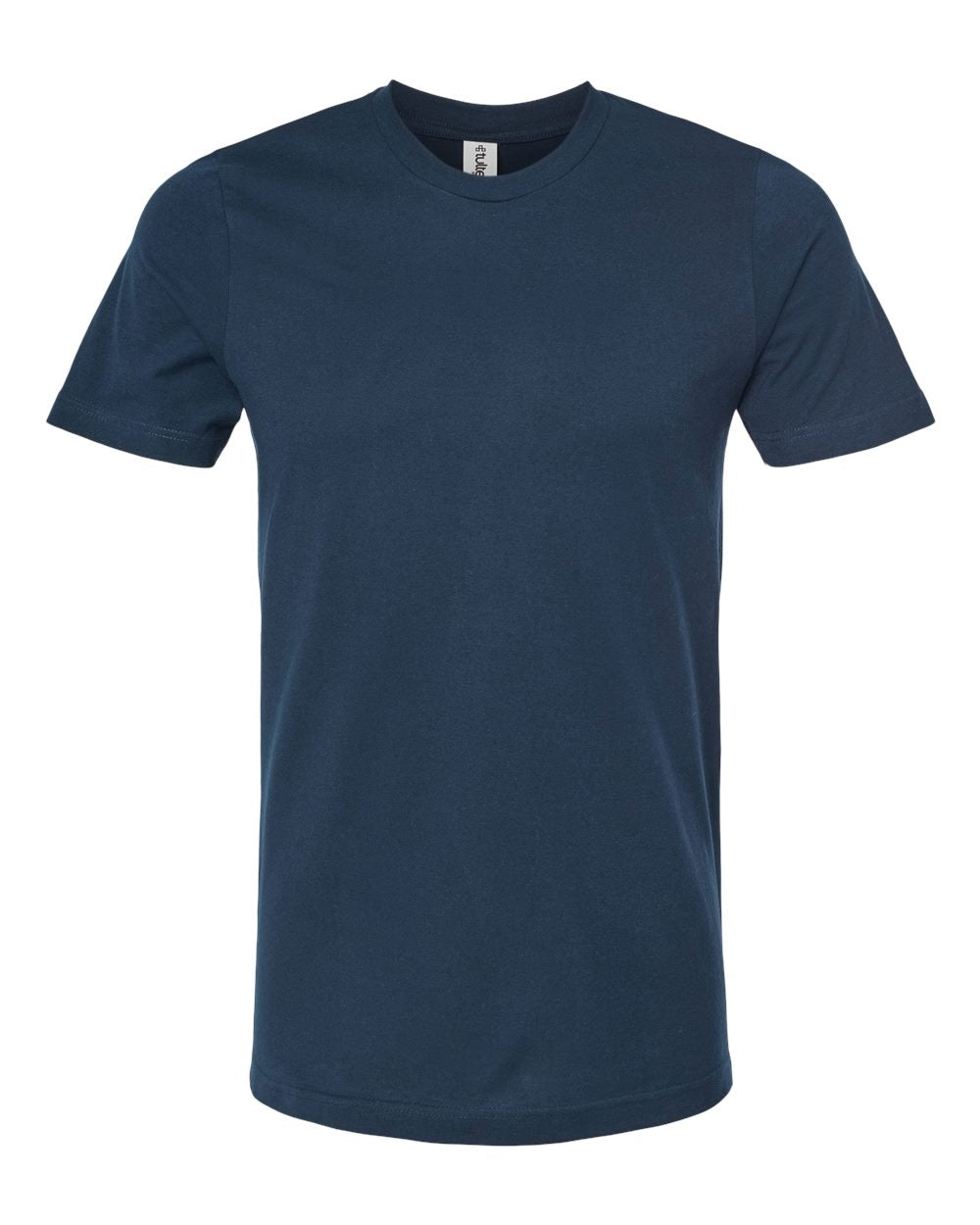 Combed Cotton T-Shirt - Front - B13659652 - Navy Blue