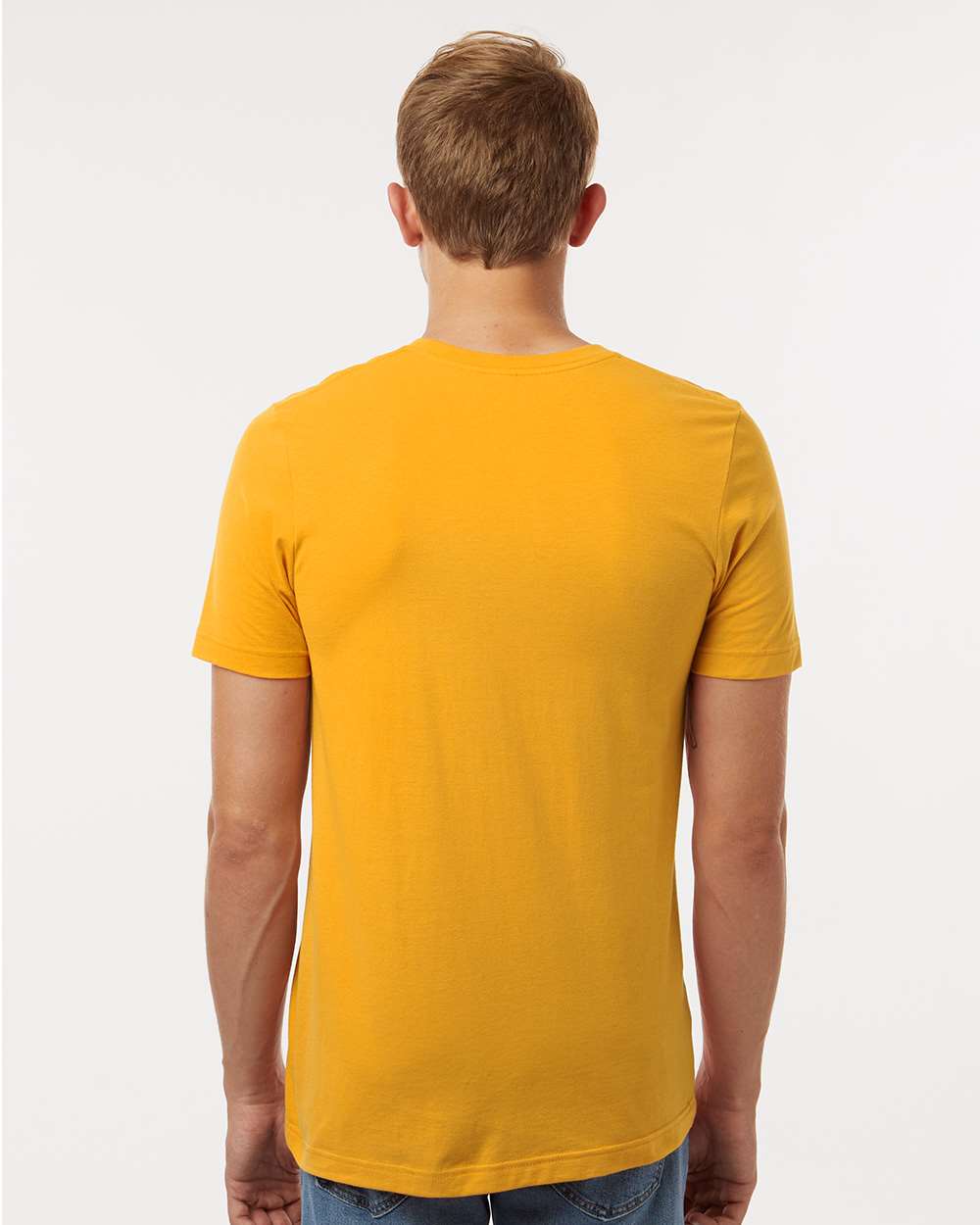 Combed Cotton T-Shirt - OnModelBack - B13659132 - Gold