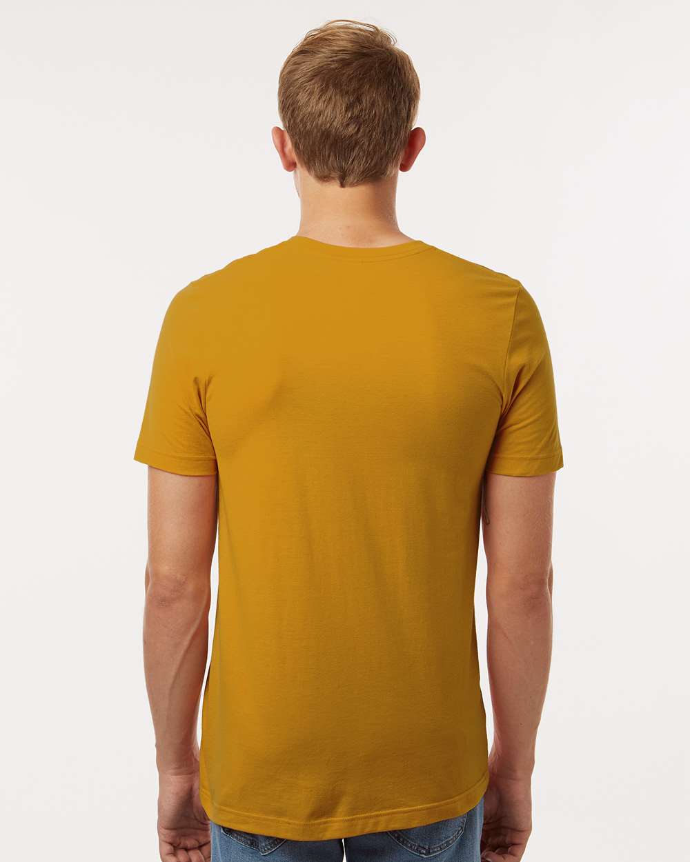 Combed Cotton T-Shirt - OnModelBack - B13659152 - Mustard