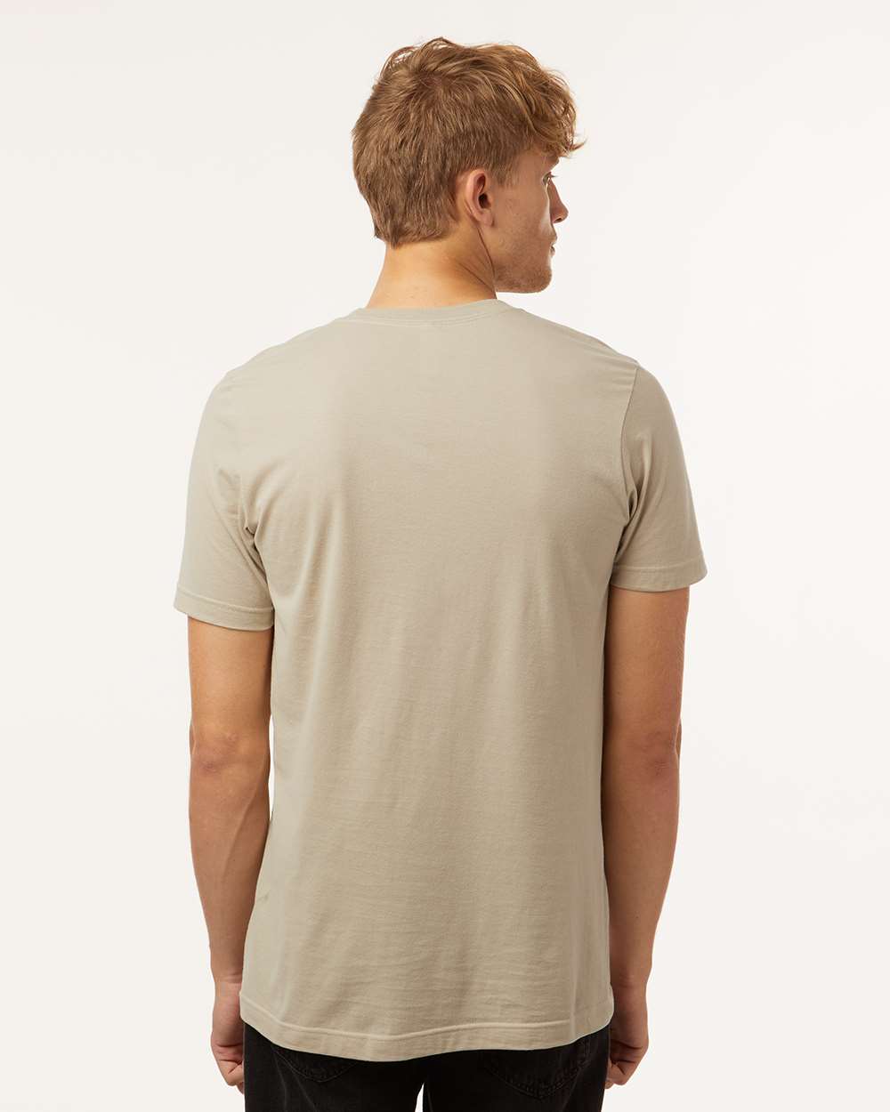 Combed Cotton T-Shirt - OnModelBack - B13659342 - Tan