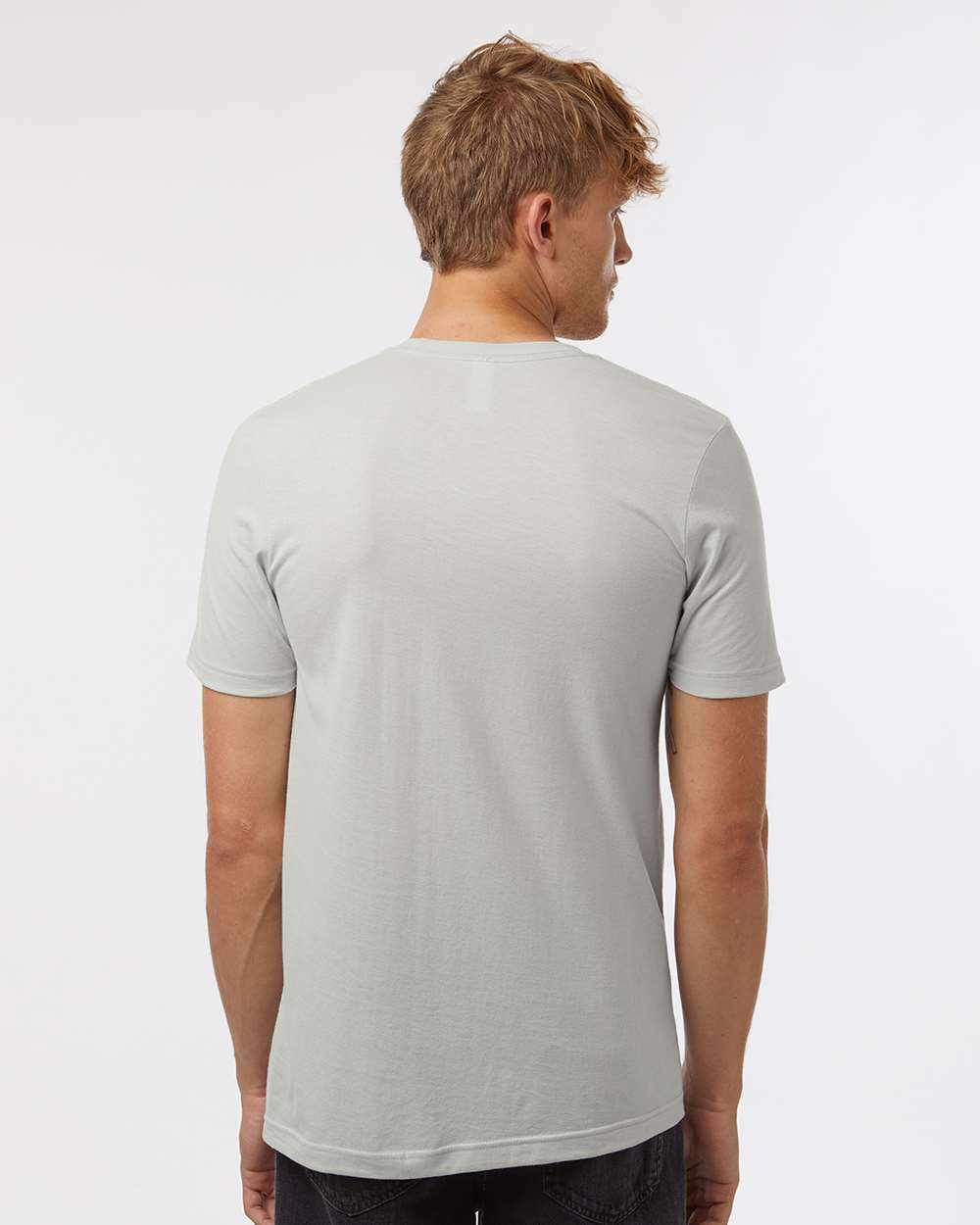 Combed Cotton T-Shirt - OnModelBack - B13659352 - Light Silver