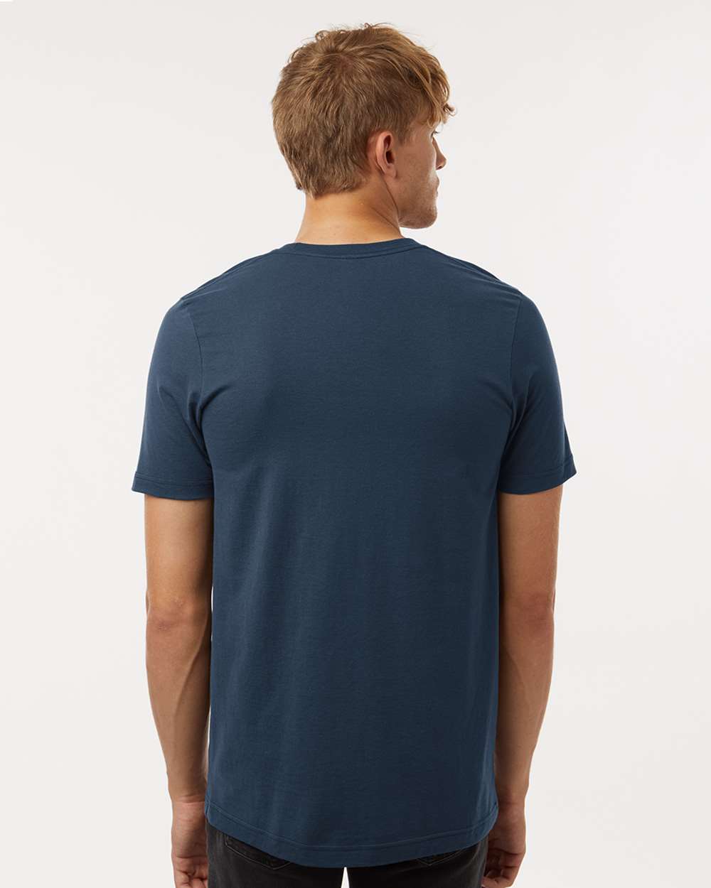 Combed Cotton T-Shirt - OnModelBack - B13659652 - Navy Blue