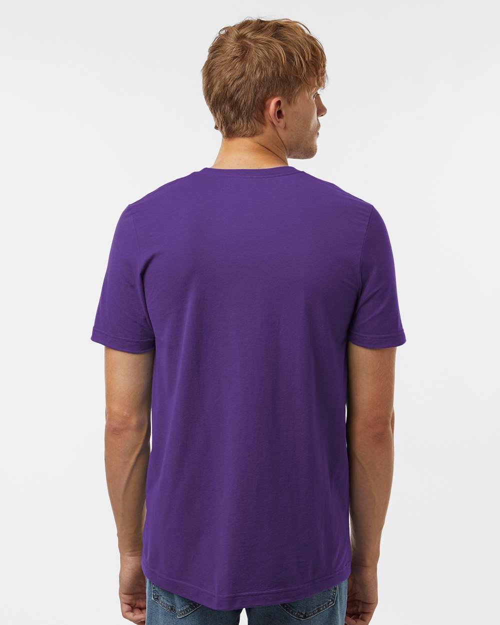 Combed Cotton T-Shirt - OnModelBack - B13659682 - Deep Purple