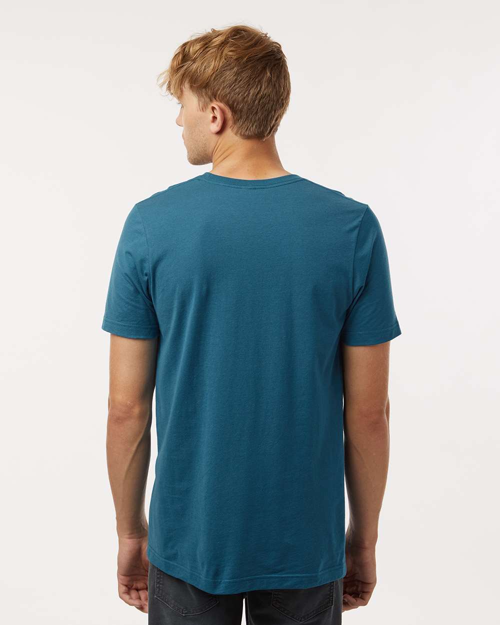 Combed Cotton T-Shirt - OnModelBack - B13659692 - Deep Teal