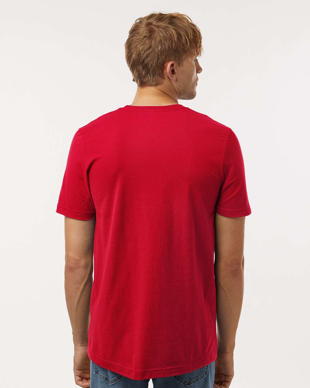 Combed Cotton T-Shirt - OnModelBack - B13659712 - Red