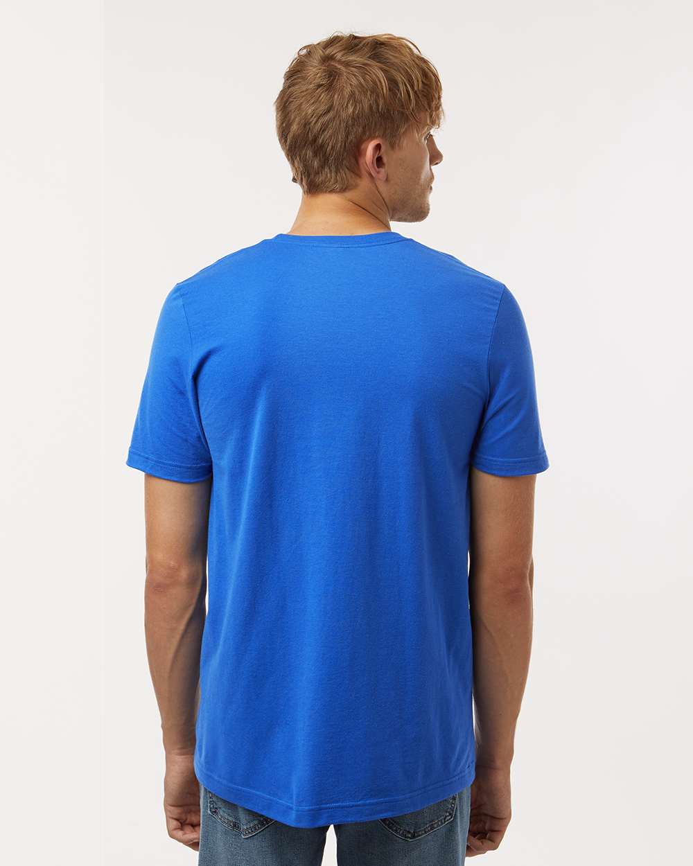 Combed Cotton T-Shirt - OnModelBack - B13659752 - Royal