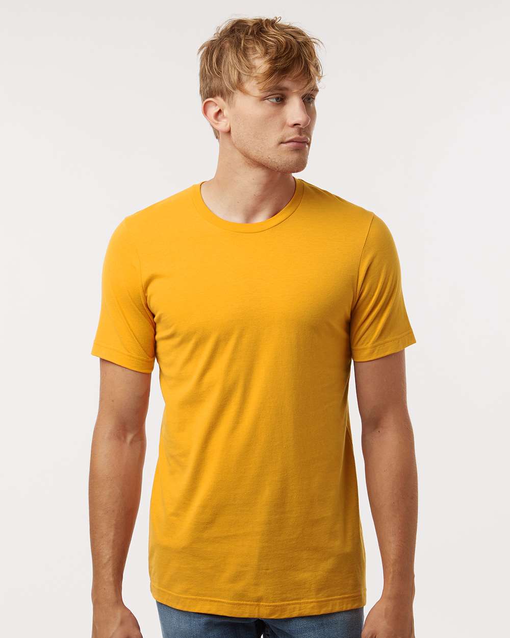 Combed Cotton T-Shirt - OnModelFront - B13659132 - Gold