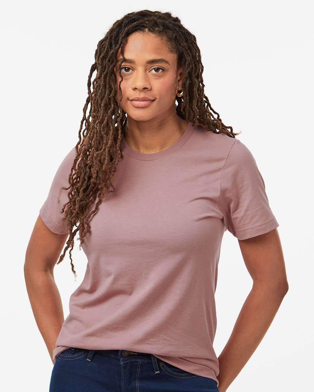 Combed Cotton T-Shirt - OnModelFront - B13659202 - Orchid