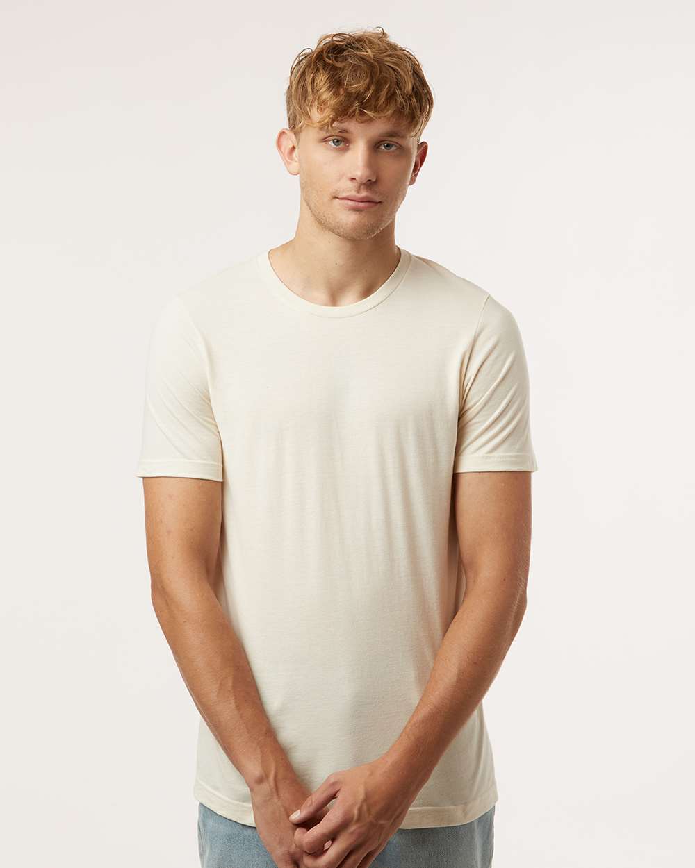 Combed Cotton T-Shirt - OnModelFront - B13659212 - Vintage Natural