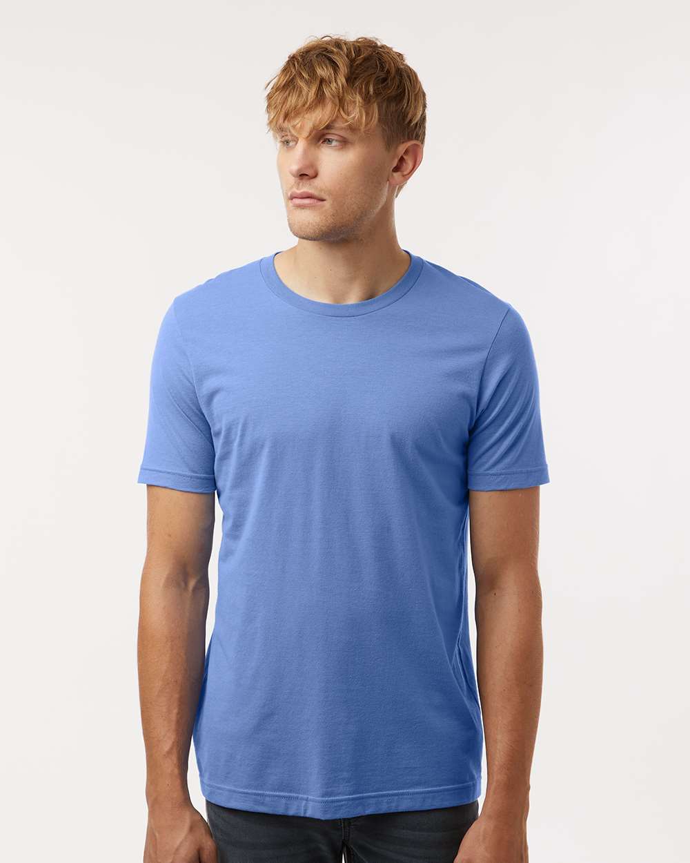 Combed Cotton T-Shirt - OnModelFront - B13659262 - Columbia Blue