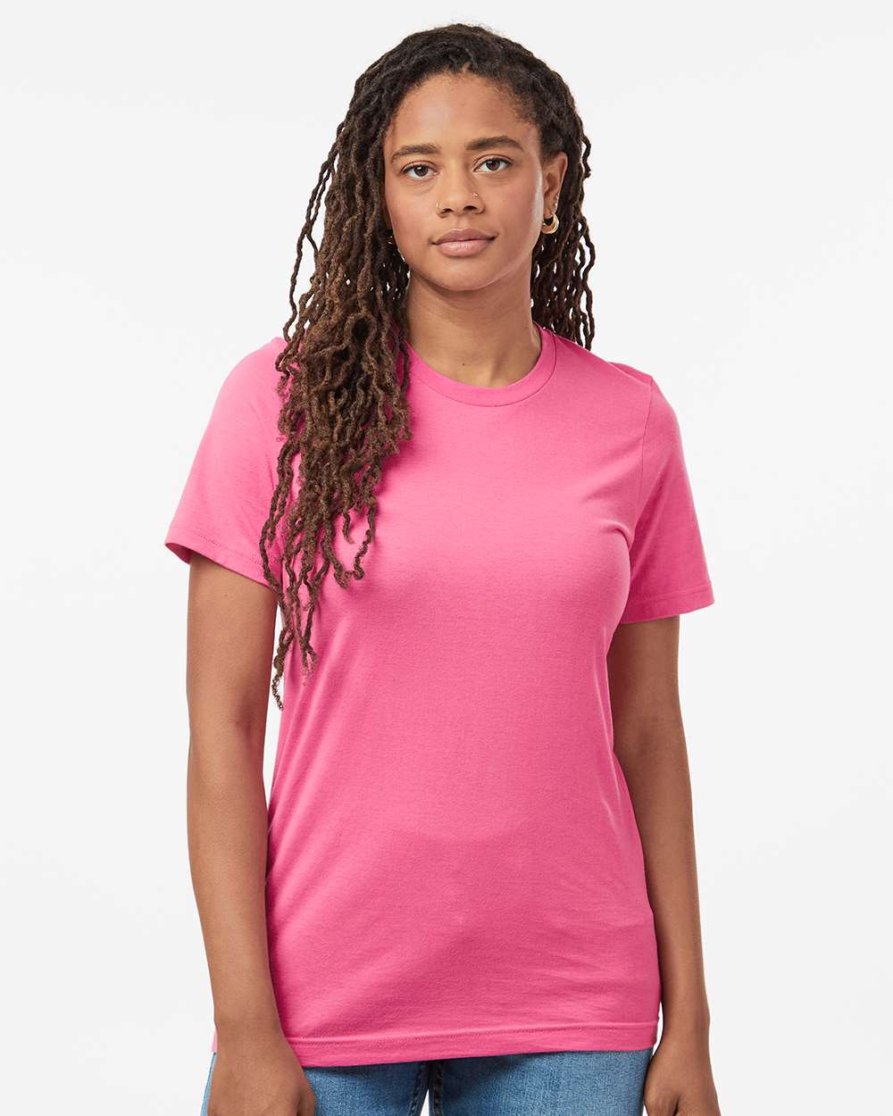 Combed Cotton T-Shirt - OnModelFront - B13659302 - Charity Pink