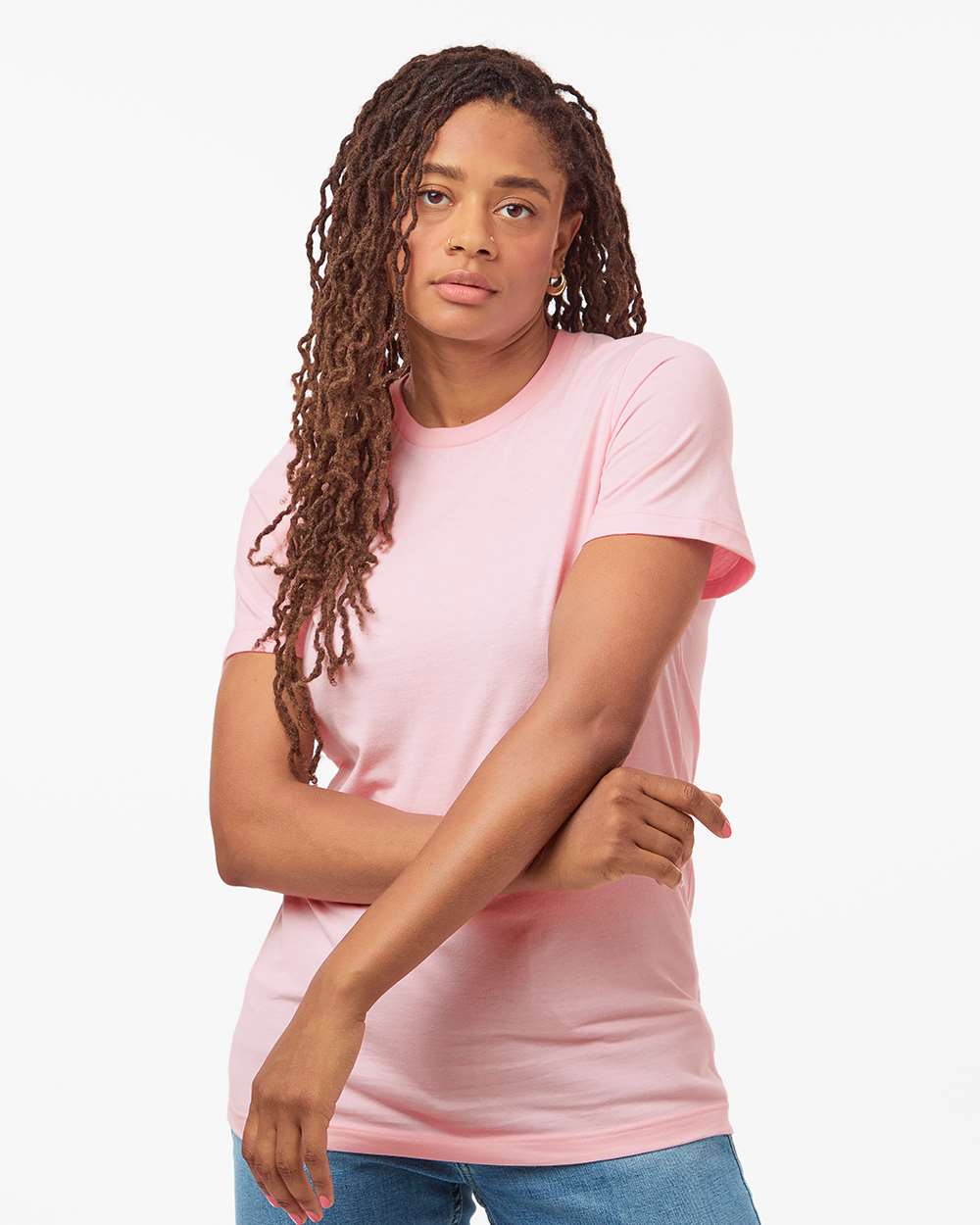Combed Cotton T-Shirt - OnModelFront - B13659312 - Light Pink
