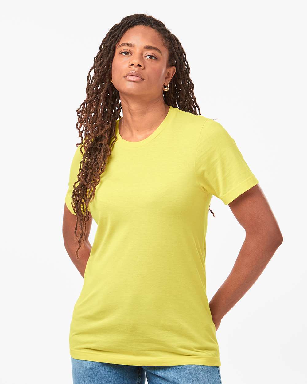 Combed Cotton T-Shirt - OnModelFront - B13659402 - Yellow