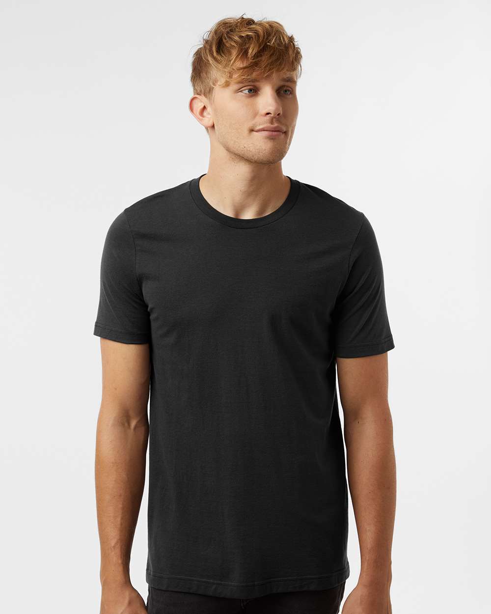 Combed Cotton T-Shirt - OnModelFront - B13659502 - Black