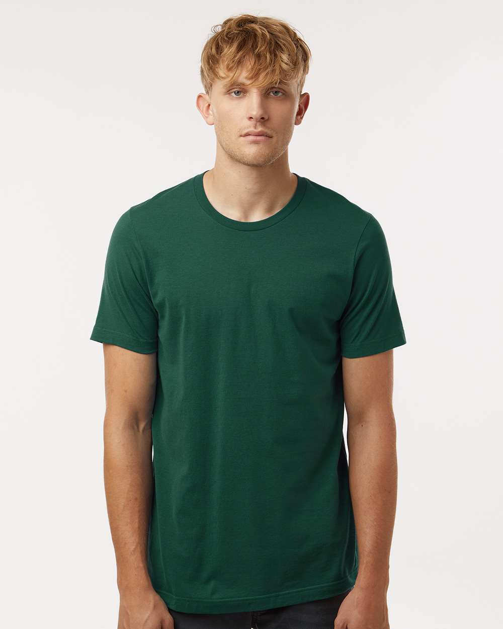 Combed Cotton T-Shirt - OnModelFront - B13659542 - Forest