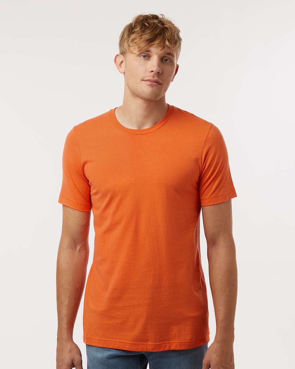 Combed Cotton T-Shirt - OnModelFront - B13659662 - Orange