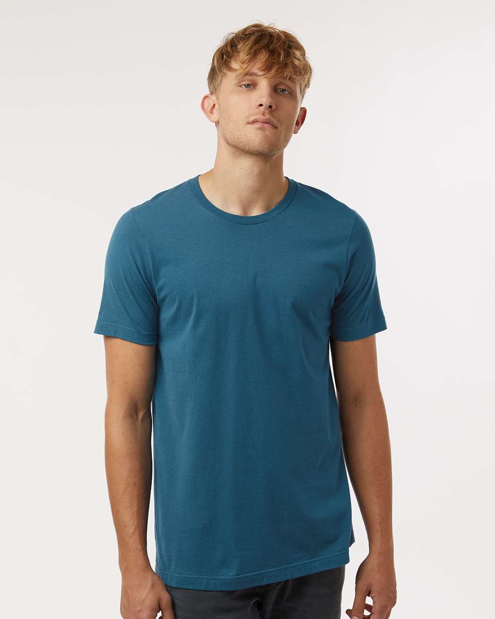 Combed Cotton T-Shirt - OnModelFront - B13659692 - Deep Teal