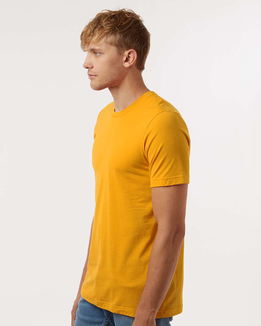 Combed Cotton T-Shirt - OnModelSide - B13659132 - Gold