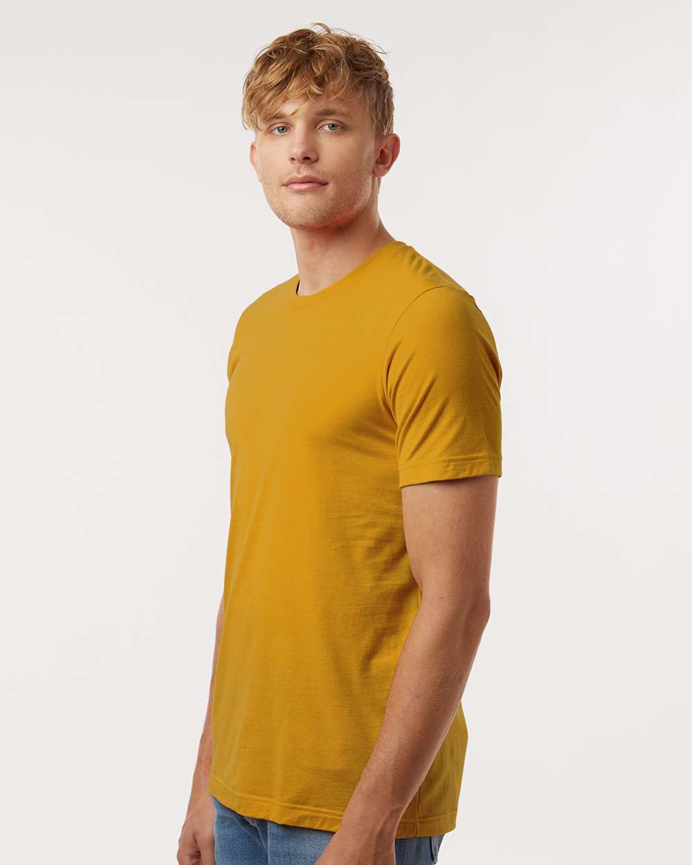 Combed Cotton T-Shirt - OnModelSide - B13659152 - Mustard