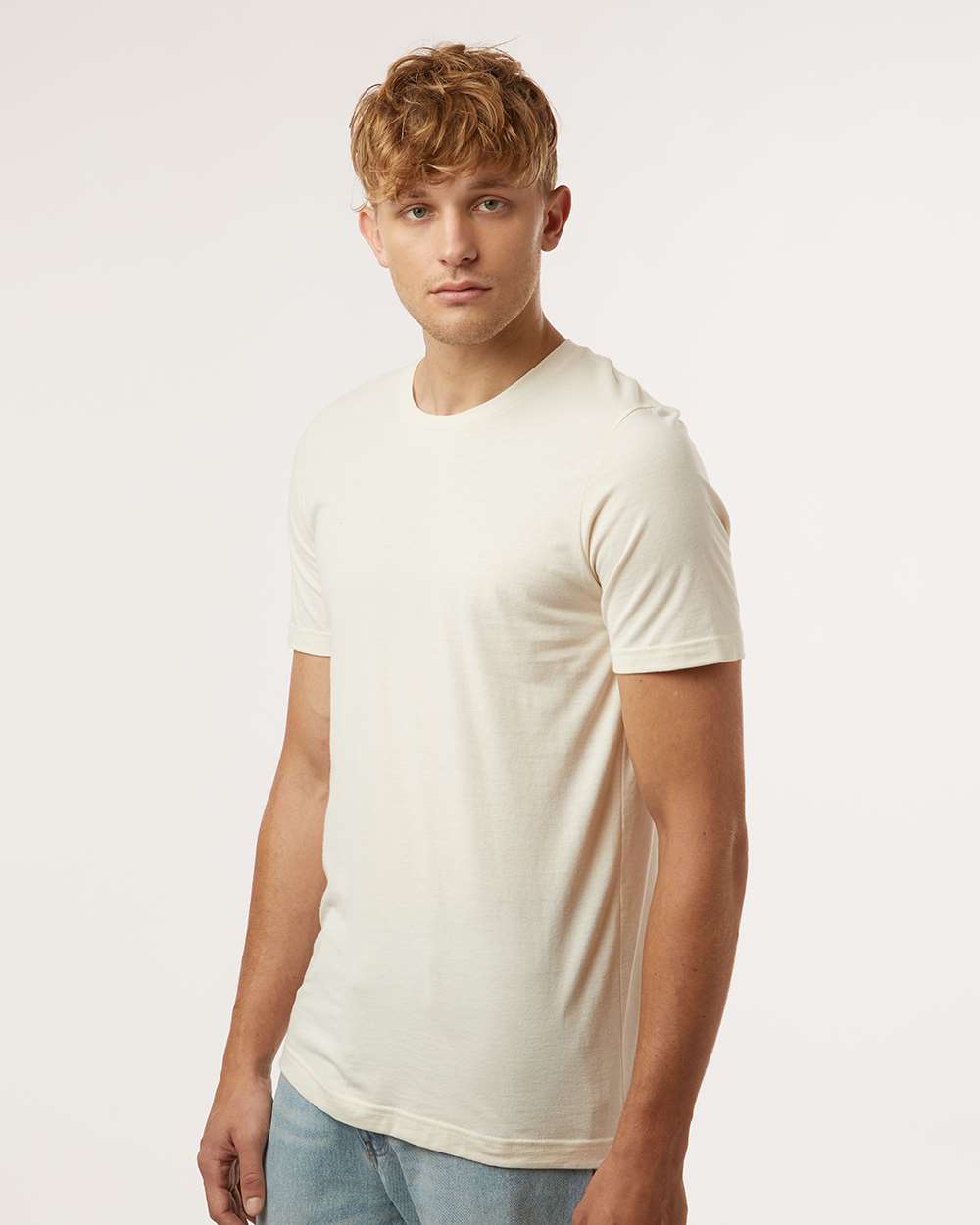 Combed Cotton T-Shirt - OnModelSide - B13659212 - Vintage Natural