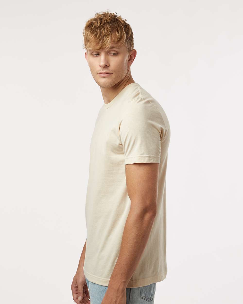 Combed Cotton T-Shirt - OnModelSide - B13659242 - Cream