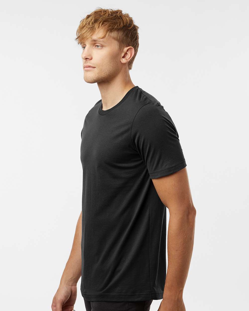 Combed Cotton T-Shirt - OnModelSide - B13659502 - Black
