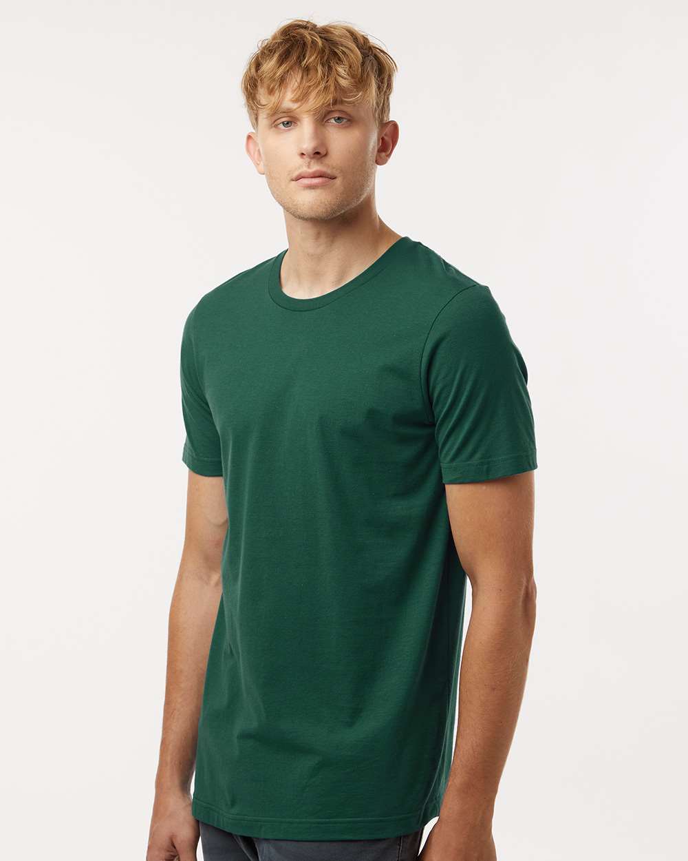 Combed Cotton T-Shirt - OnModelSide - B13659542 - Forest