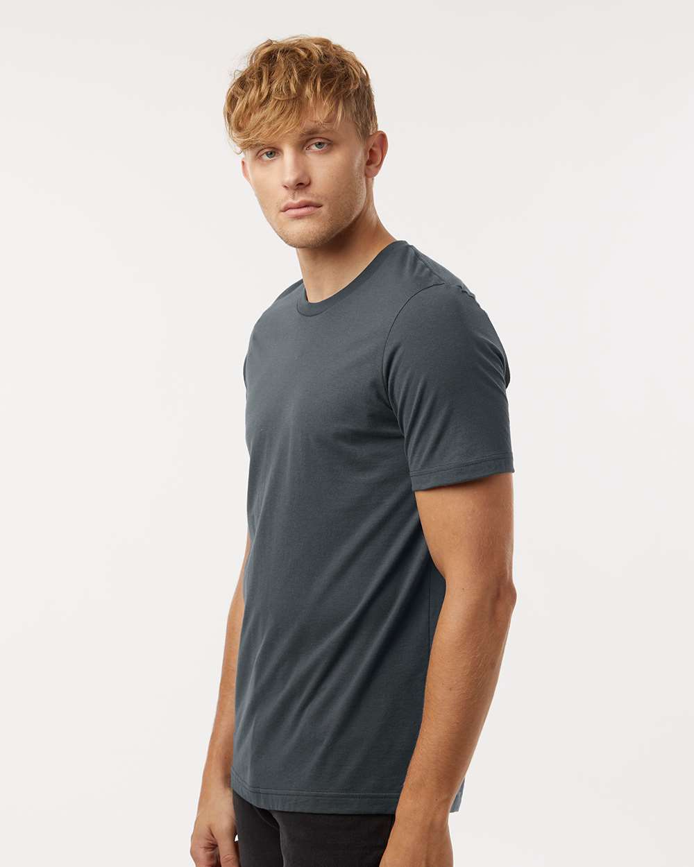 Combed Cotton T-Shirt - OnModelSide - B13659572 - Dark Grey