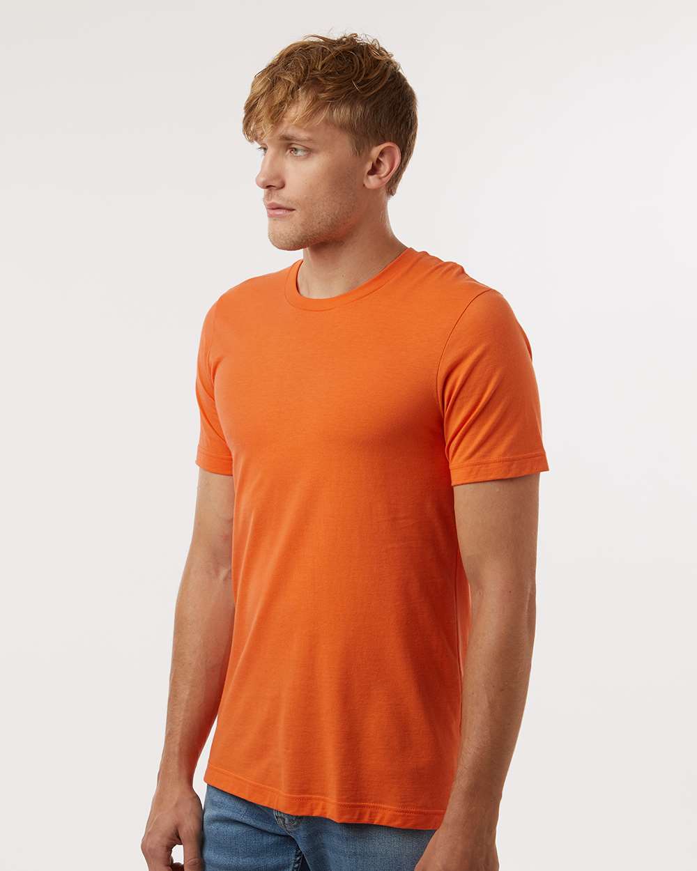 Combed Cotton T-Shirt - OnModelSide - B13659662 - Orange