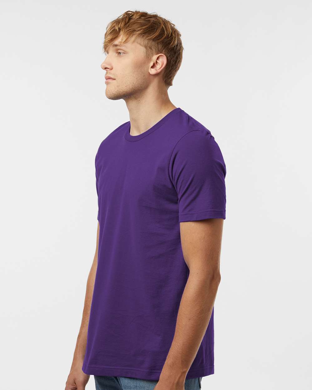 Combed Cotton T-Shirt - OnModelSide - B13659682 - Deep Purple