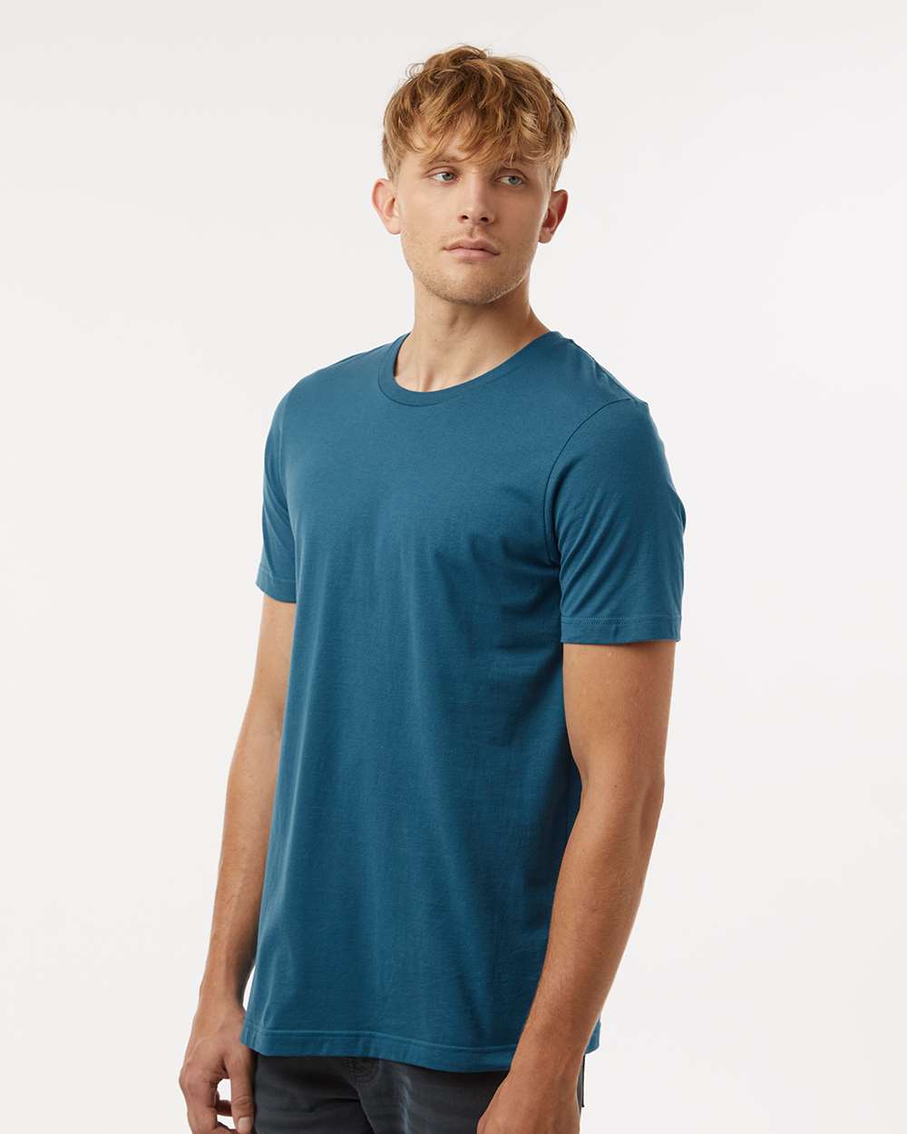 Combed Cotton T-Shirt - OnModelSide - B13659692 - Deep Teal