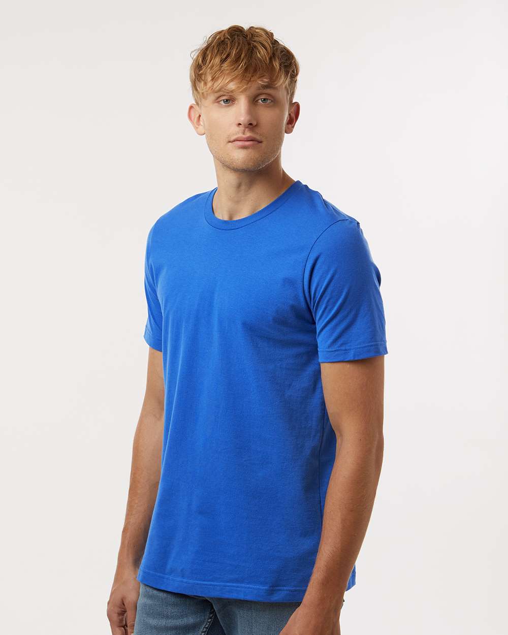 Combed Cotton T-Shirt - OnModelSide - B13659752 - Royal
