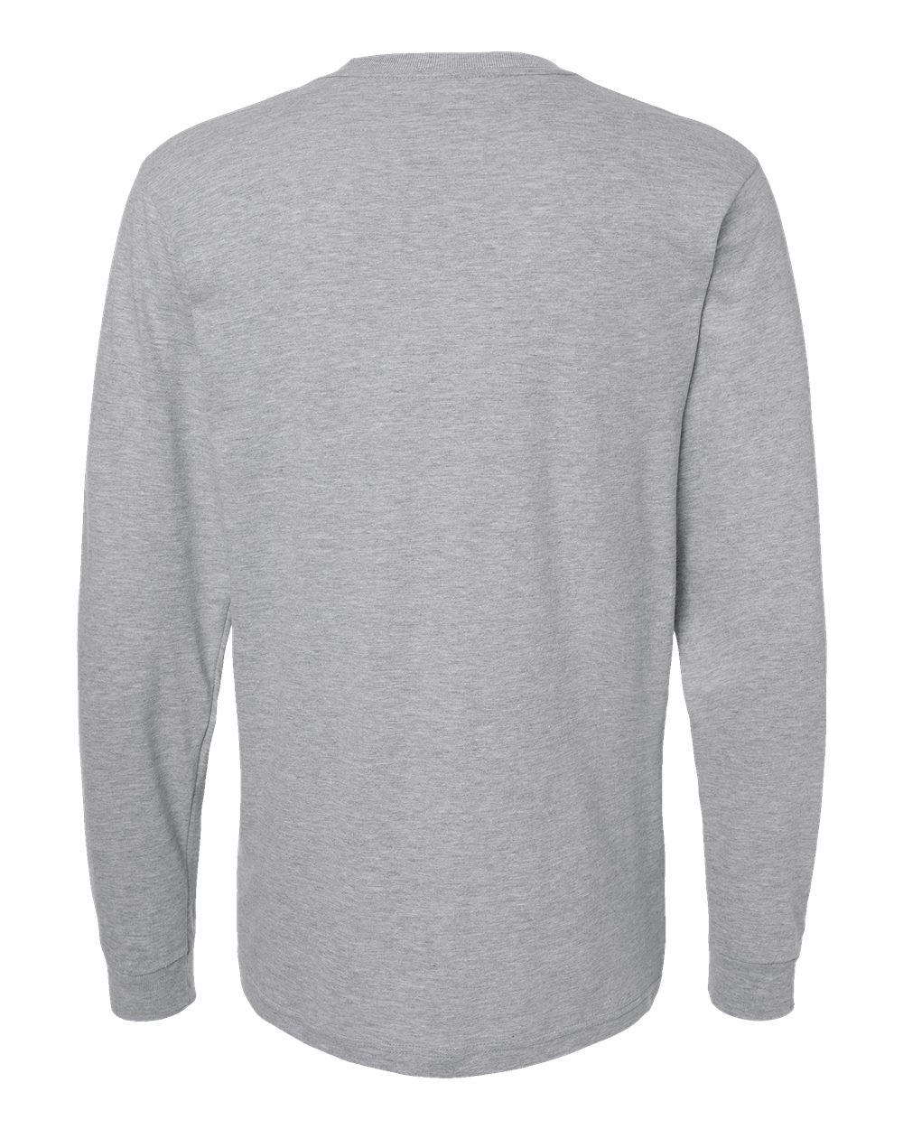 Unisex Fine Jersey Long Sleeve T-Shirt - Back - B00059092 - Heather Grey