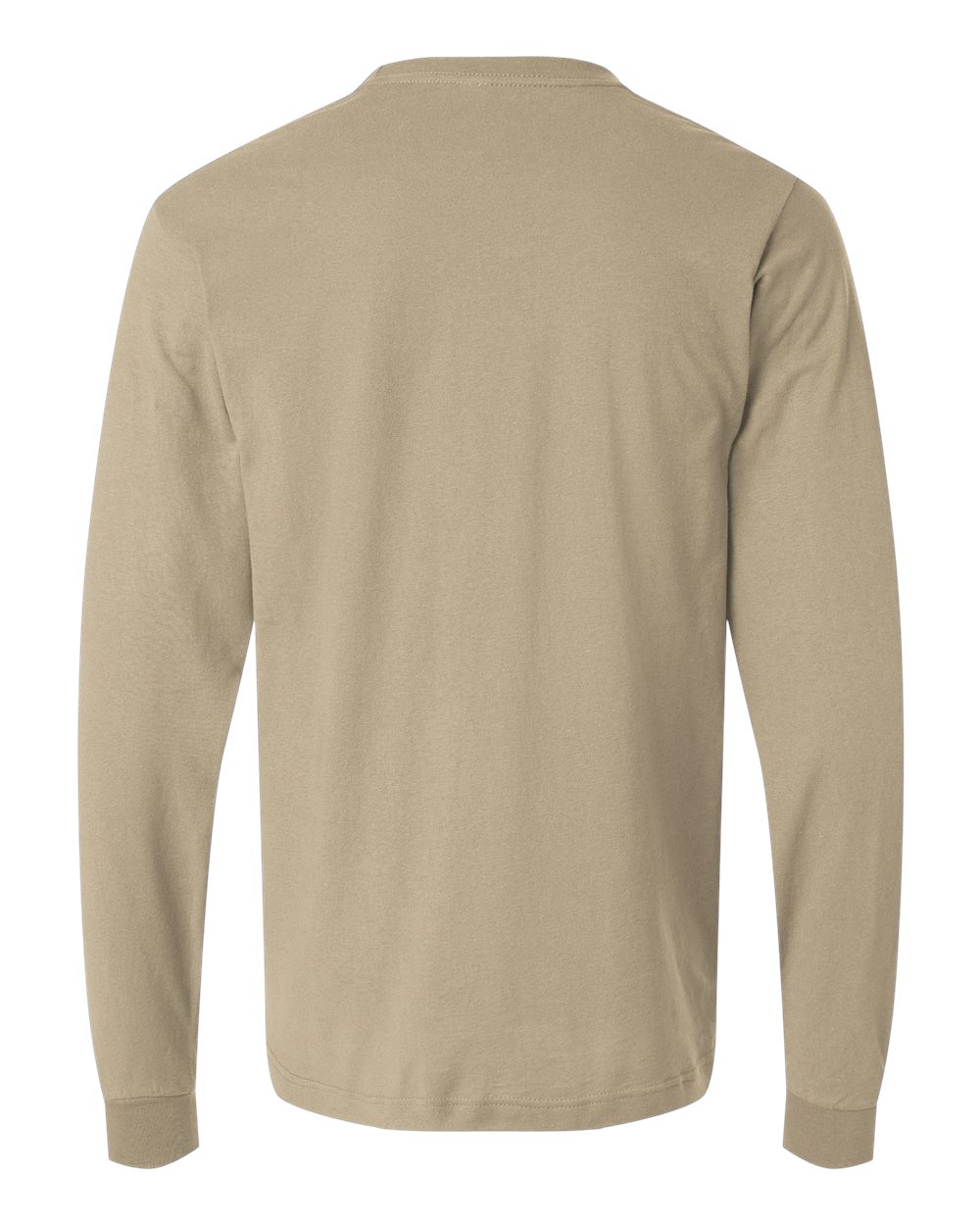 Unisex Fine Jersey Long Sleeve T-Shirt - Back - B00059102 - Sand