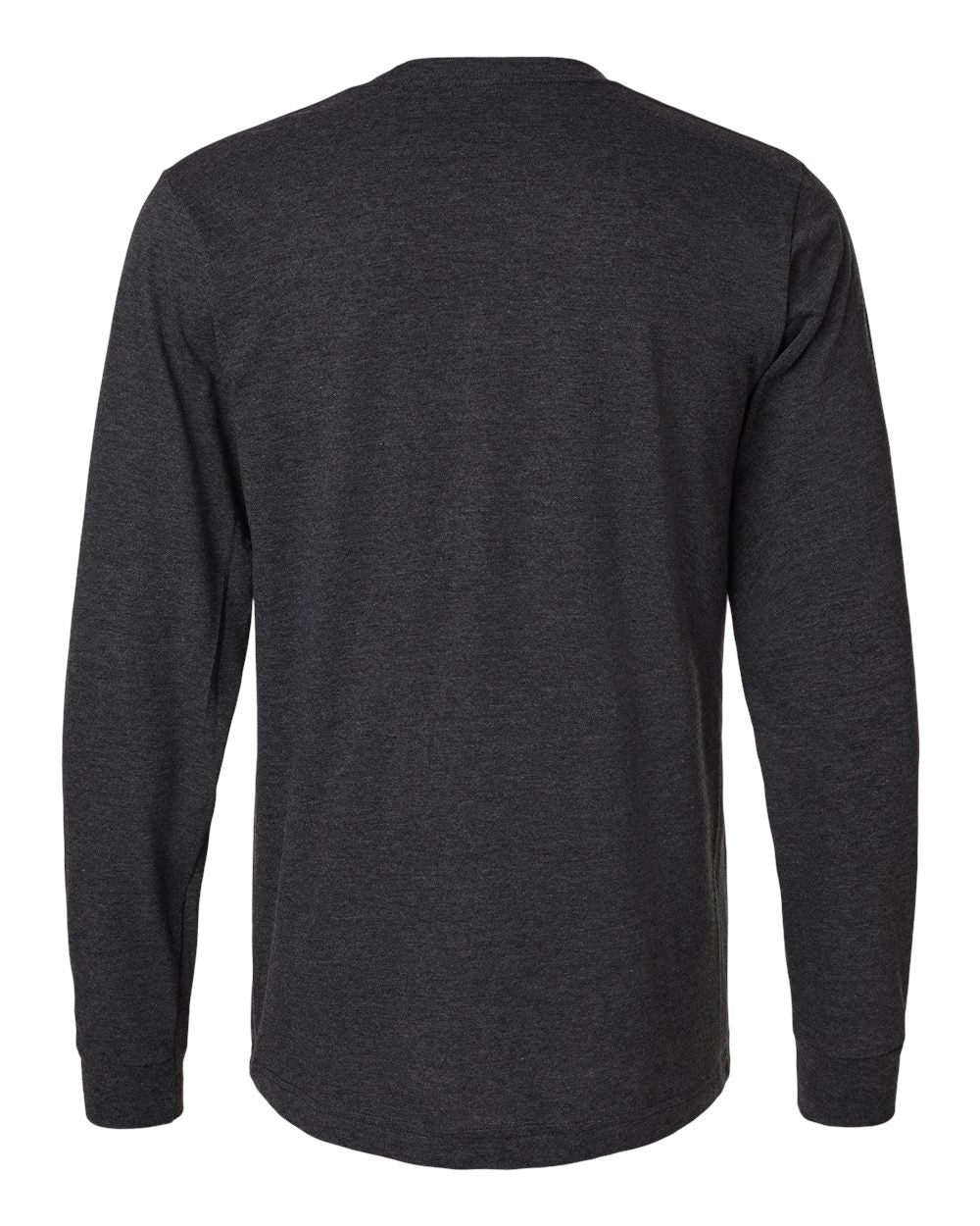 Unisex Fine Jersey Long Sleeve T-Shirt - Back - B00059152 - Heather Graphite